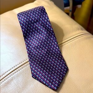 266 Turquoise Box - Contissma Silk Elegant Patterned Tie in Blue and Red